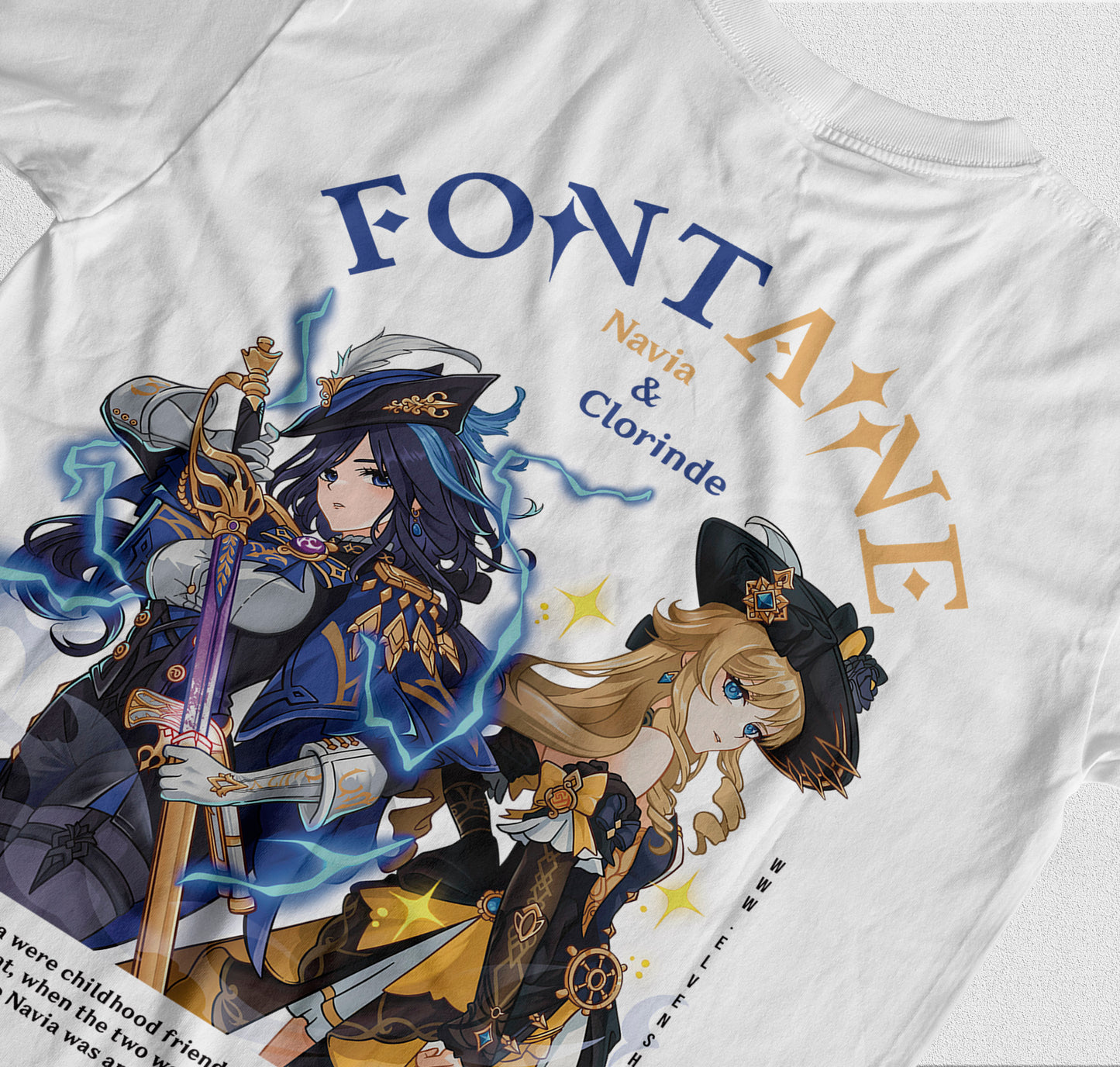 ElfTheory - Clorinde & Navia Genshin Impact T-shirt Fan Made