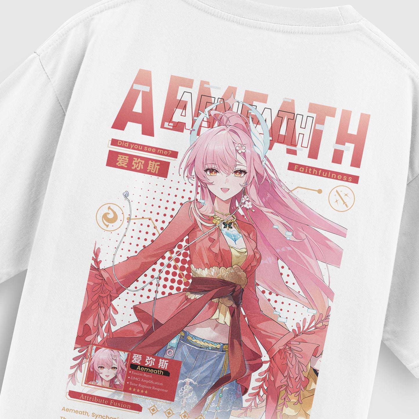 ElfTheory - Aemeath Wuthering Waves Heavyweight T-Shirt: Anime Graphic Tee Cotton 20s