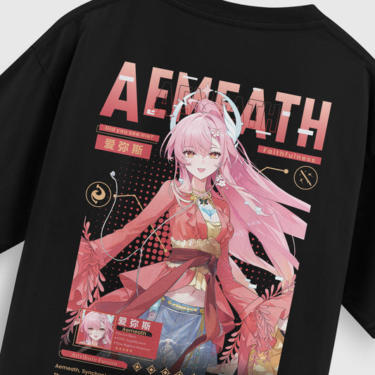 ElfTheory - Aemeath Wuthering Waves Heavyweight T-Shirt: Anime Graphic Tee Cotton 20s