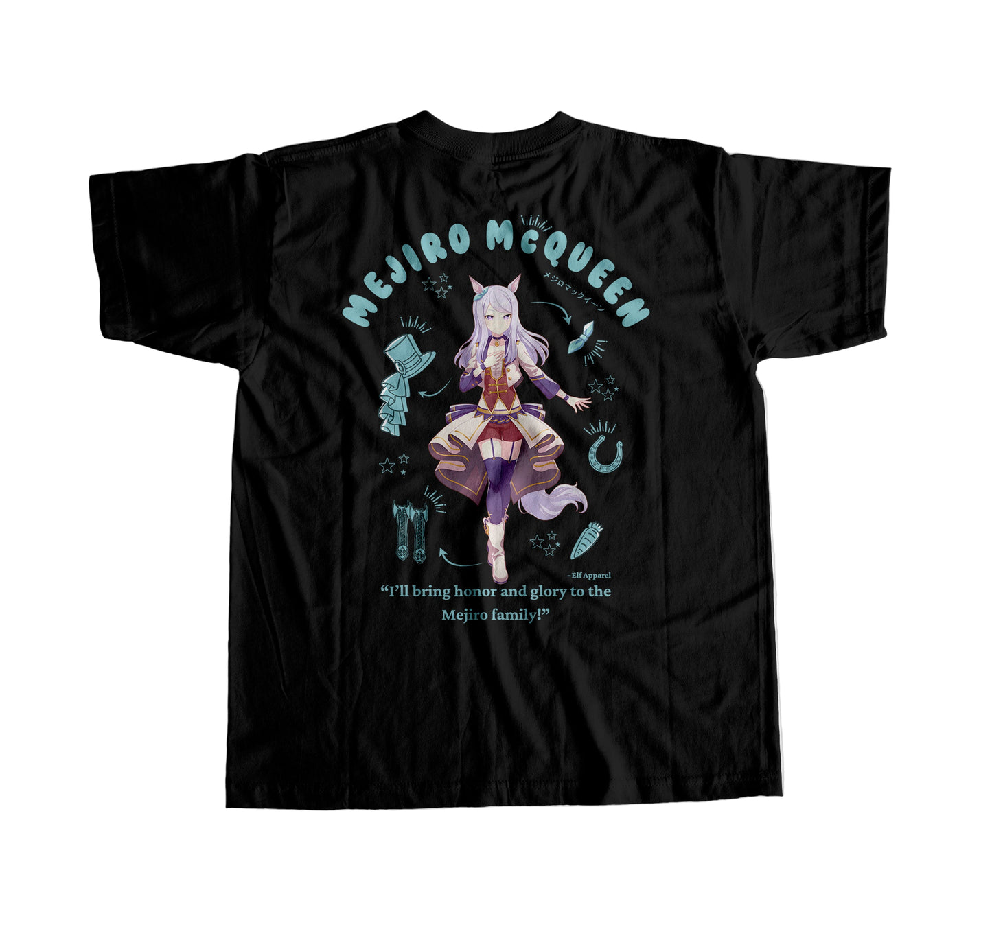 ElfTheory -  Mejiro McQueen Uma Musume Tshirt : Anime Graphic Tee