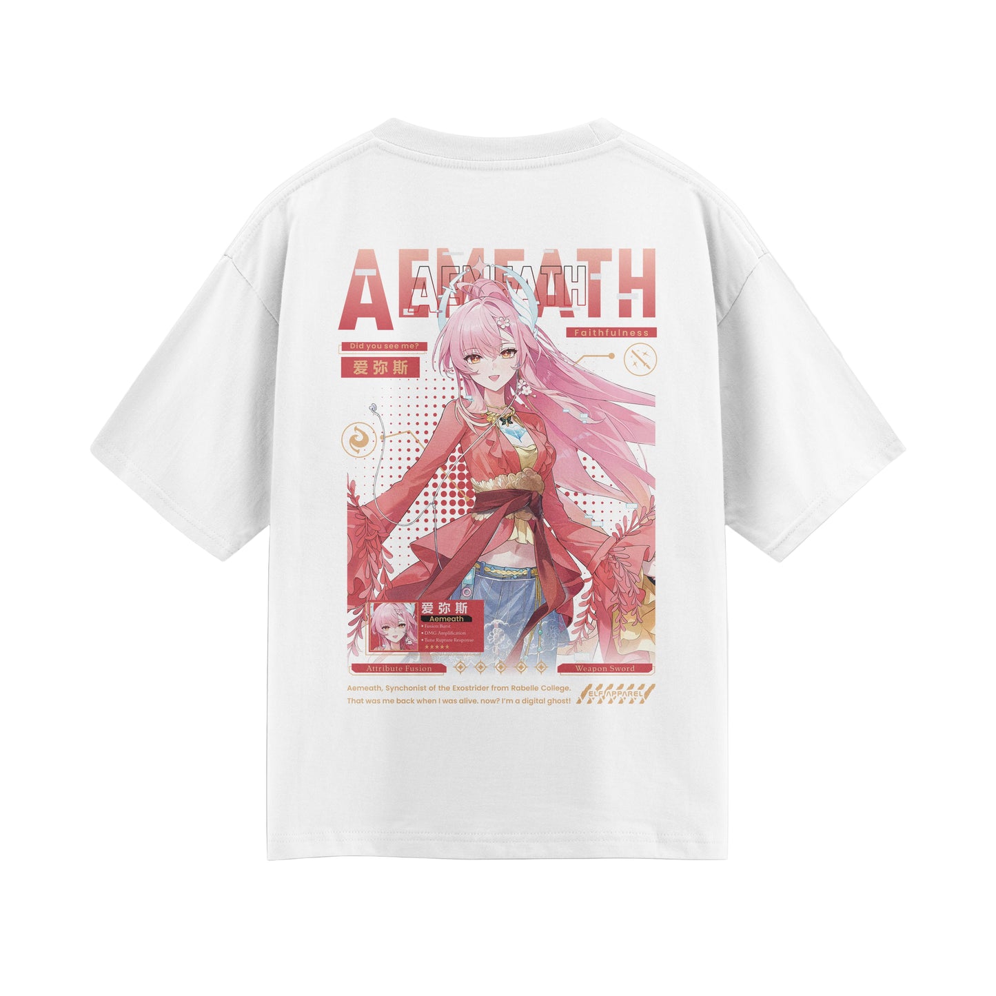 ElfTheory - Aemeath Wuthering Waves Heavyweight T-Shirt: Anime Graphic Tee Cotton 20s