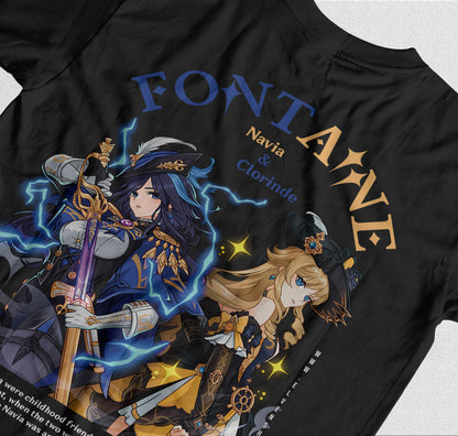 ElfTheory - Clorinde & Navia Genshin Impact T-shirt Fan Made